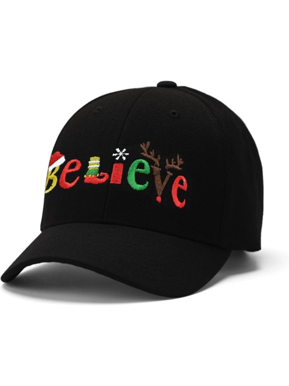 Unisax Black Christmas Hellovean Embroidered Closure Cartoon Baseball Hats